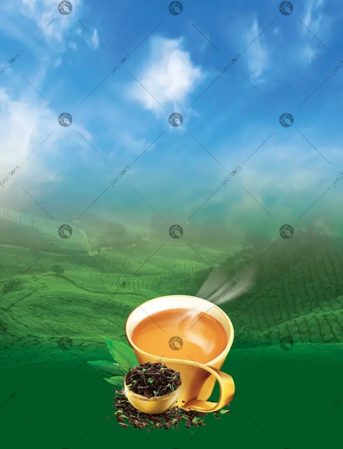 Tea Cup Garden Background Design