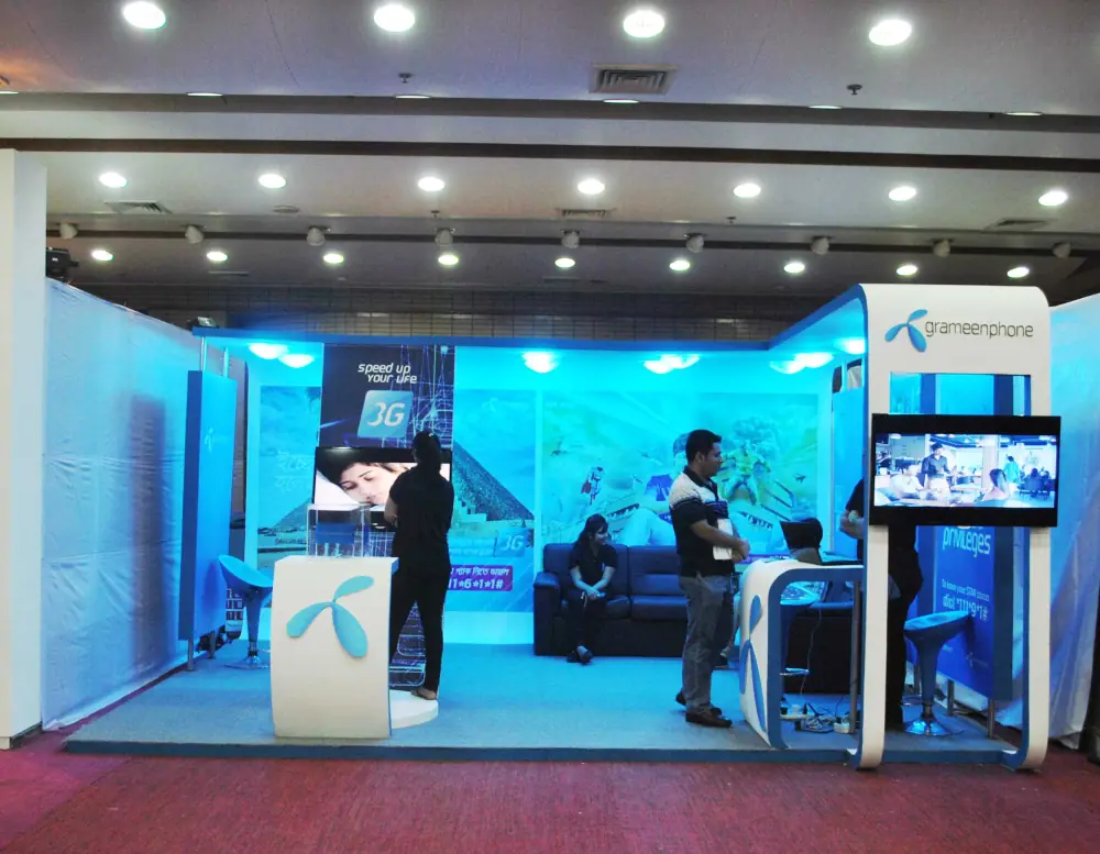 Interior Stall Design Background with Grameenphone