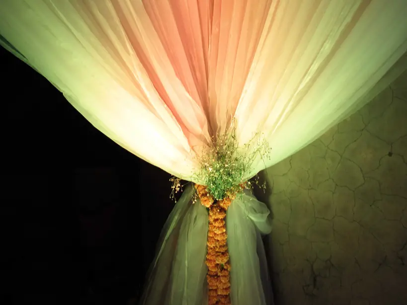 Colorful Semi Sheer Curtain for Wedding Night View