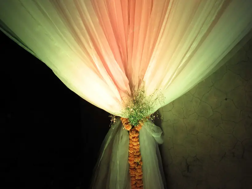 Colorful Semi Sheer Curtain for Wedding Night View