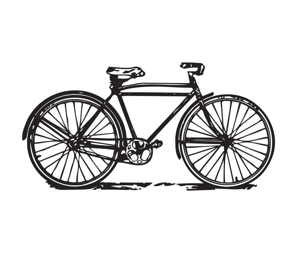 Vintage bicycle silhouette: Isolated bike vector