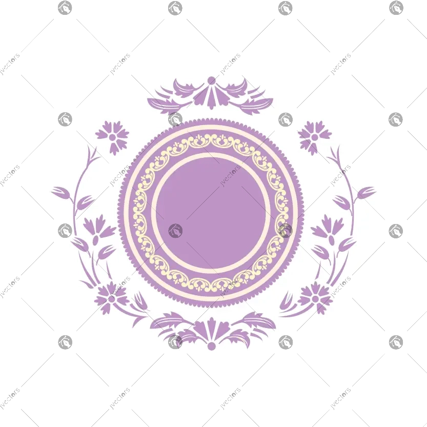 Purple Mandala Background Vintage Ornament Frame for Wedding Illustration Vector