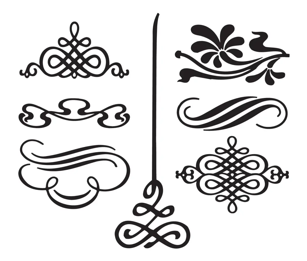Vintage calligraphic ornate swirl frames: Vector set