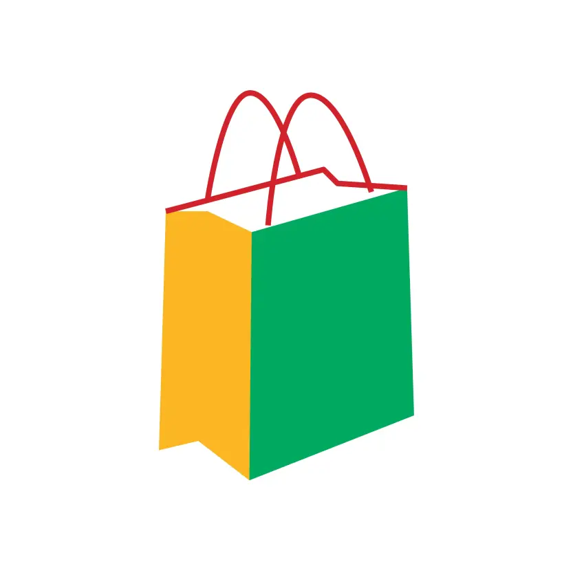 Shopping Bag Illustrations in Different Colors Vector Graphic