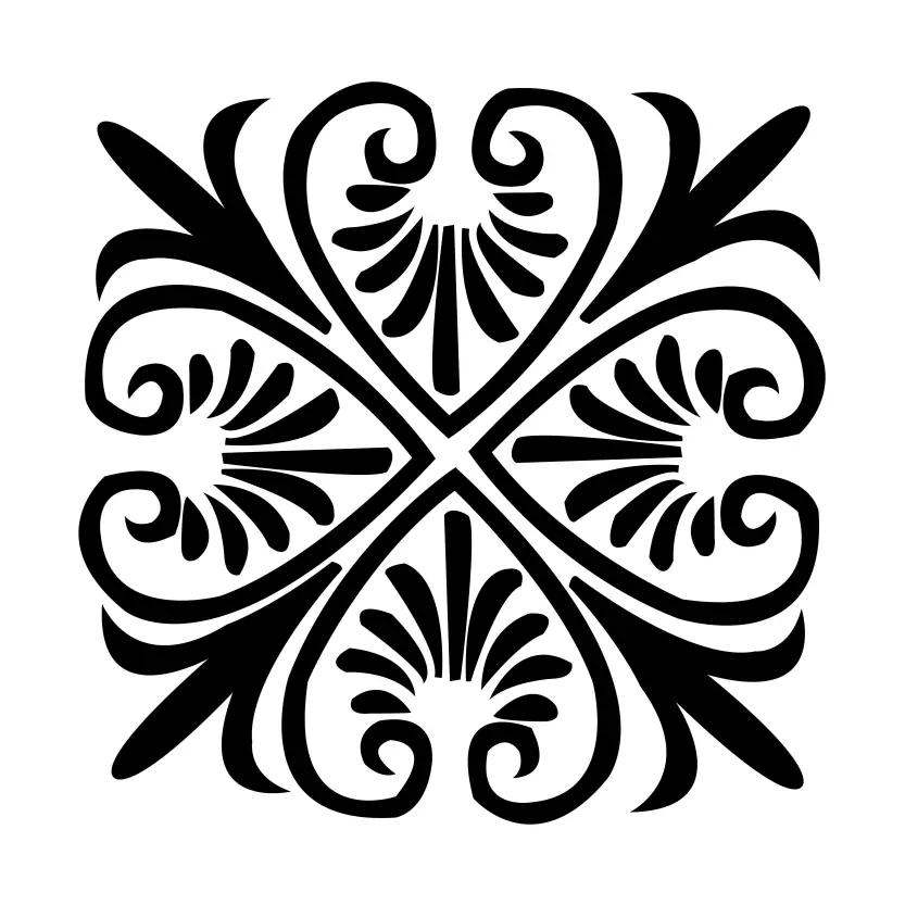 Indian Rangoli Vector Design Concept of Floral Line Art on white background