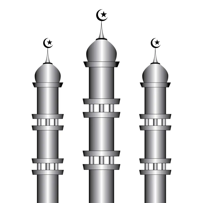 Islamic Minar Vector Design on White Background
